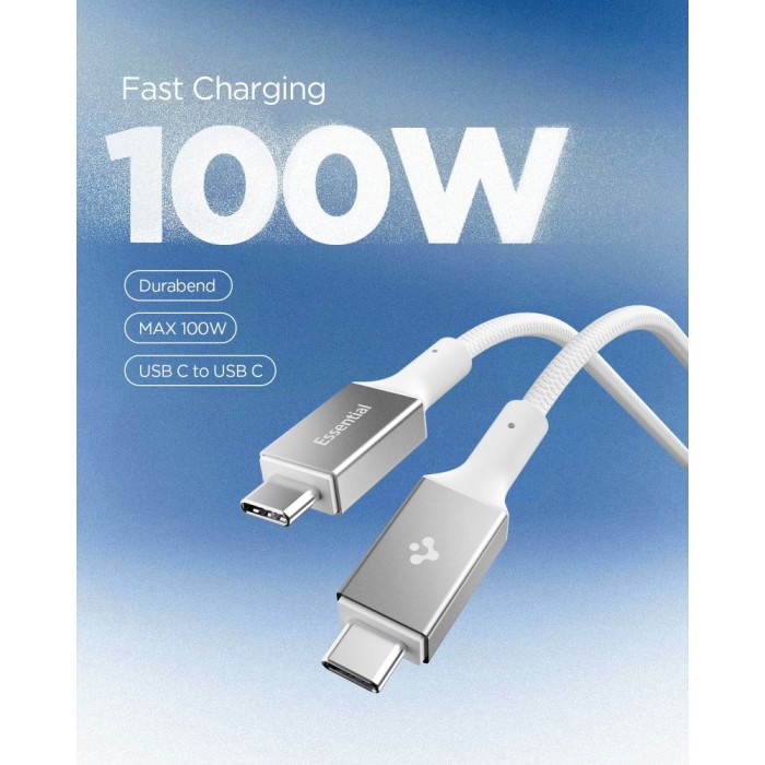 Spigen Essential EB10015CC USB-C / USB-C 100W 150cm Cable - White