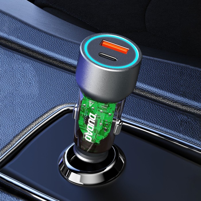 Dudao R4T 25W USB-A / USB-C Car Charger - Gray