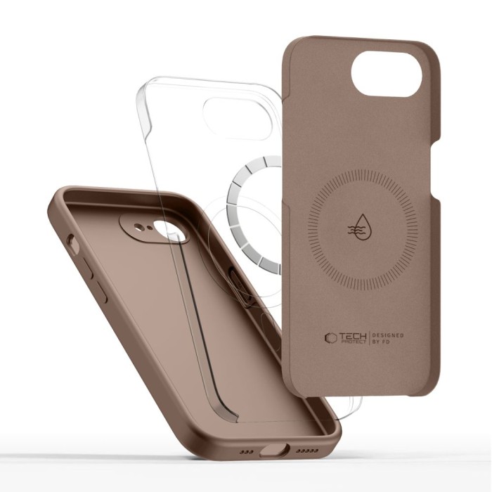 Tech-Protect Silicone MagSafe Case for iPhone 16e / 17e - Brown