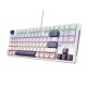 Machenike K500B-B87 Wired Mechanical Gaming Keyboard with Backlight, Red Switch - White
