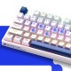 Machenike K500B-B87 Wired Mechanical Gaming Keyboard with Backlight, Red Switch - White