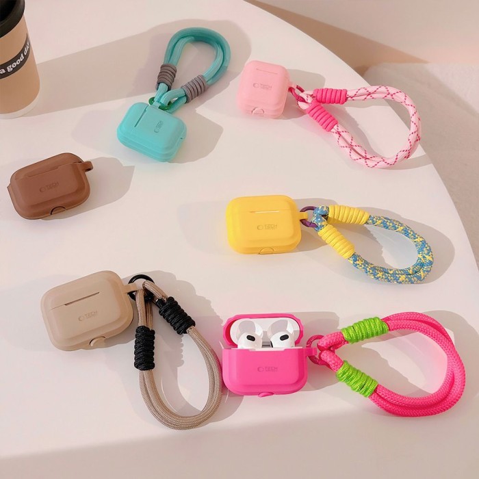 Tech-Protect Silicone Rope Case for Apple AirPods Pro 1/2 - Light Brown