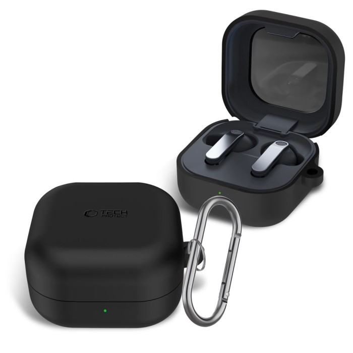 Tech-Protect Silicone Hook Case for Samsung Galaxy Buds 4 / 4 Pro - Black