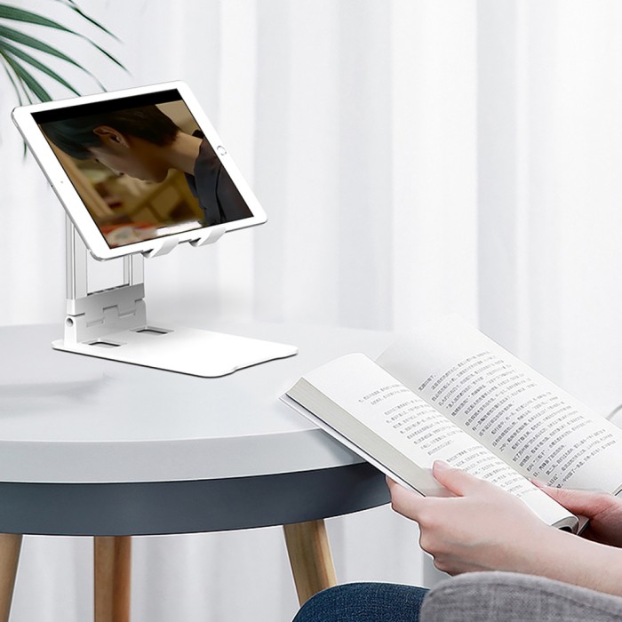 Wozinsky WPT-K28 Desk Stand for Phone Tablet Smartphone Holder Foldable - White