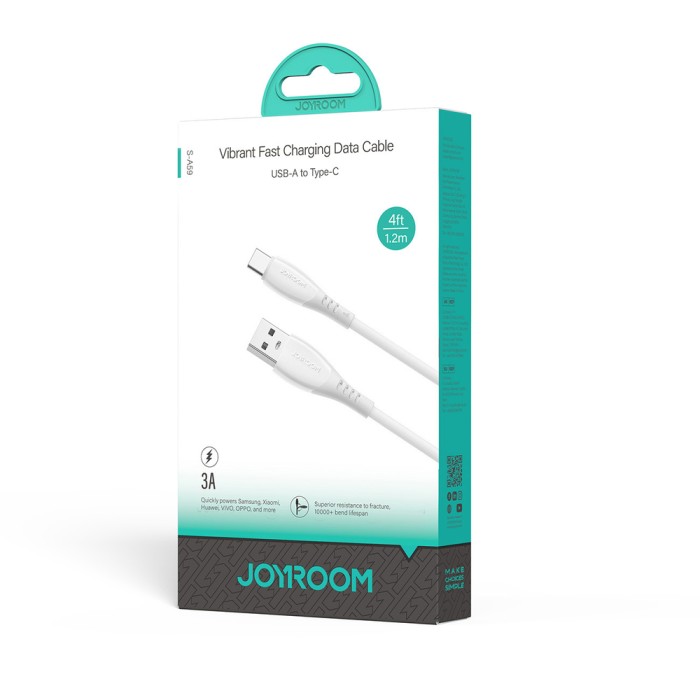 Joyroom S-A59 Vibrant Series 3A USB-A - USB-C cable 1.2m - white