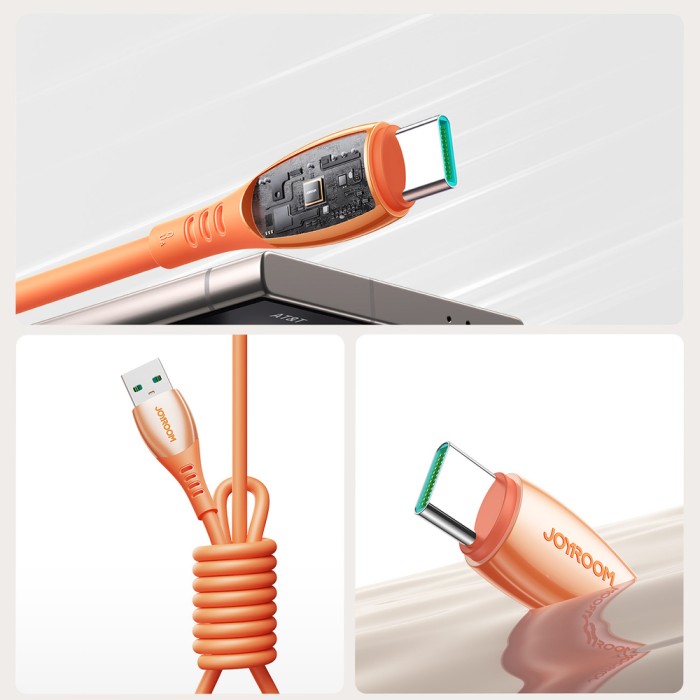 Joyroom S-A59 Vibrant Series 3A USB-A - USB-C Cable 1.2m - Orange