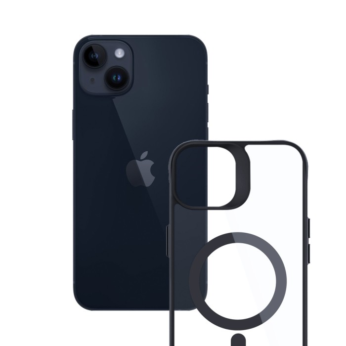 3mk Satin Armor MagCase with MagSafe for iPhone 14 Plus - Clear with Black Frame
