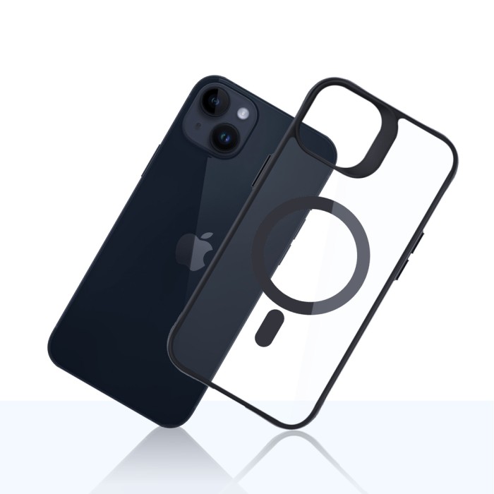 3mk Satin Armor MagCase with MagSafe for iPhone 14 Plus - Clear with Black Frame