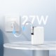 Joyroom JR-PBF27 Pro 10000mAh 30W Power Bank with Built-in USB-C Cable and Additional Bidirectional USB-C to Lightning Cable - White