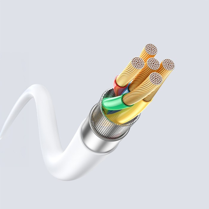 Dudao L25SM 3 A USB-A - micro USB cable with soft silicone braid 1 m - white