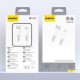 Dudao L25ST 5 A USB-A - USB-C Cable with Soft Silicone Braid 1 m - White