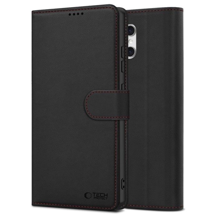 Tech-Protect Wallet Case for Samsung Galaxy A57 5G - Black and Red