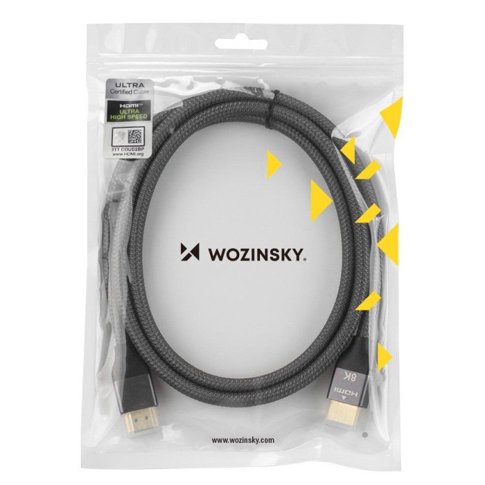 Wozinsky HDMI 2.1 Cable 8K 60 Hz 48 Gbps / 4K 120 Hz / 2K 144 Hz 1 m Silver (WHDMI-10)