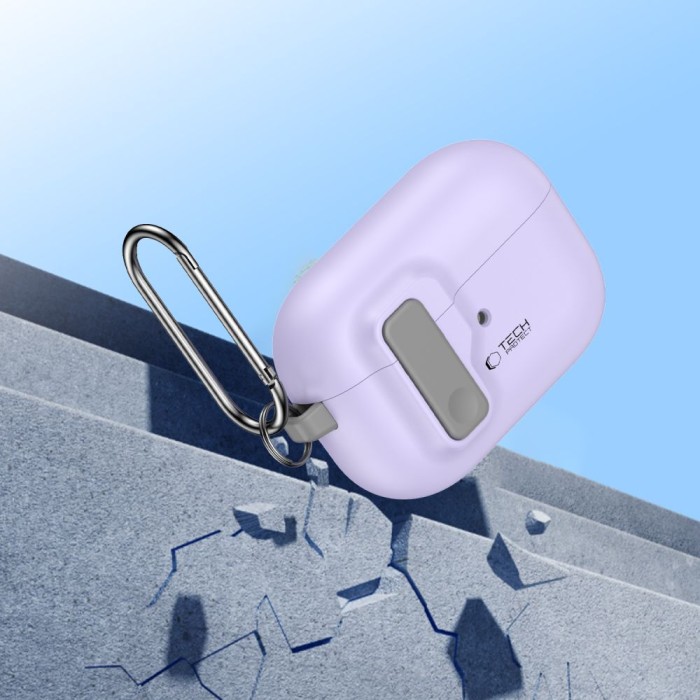 Tech-Protect Slim Hook Case with Carabiner for Apple AirPods Pro 1 / 2 - Purple