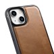 iCarer Leather Oil Wax case covered with natural leather for iPhone 14 Plus brown (WMI14220719-TN)