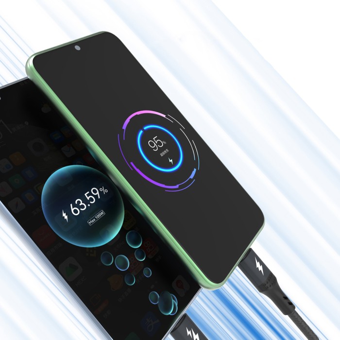 Dudao L3F 2in1 Cable 100W 1.2m 2 x USB-C - Black