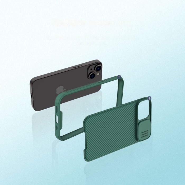 Nillkin CamShield Pro Case iPhone 14 Plus Armored Cover Camera Protector Green