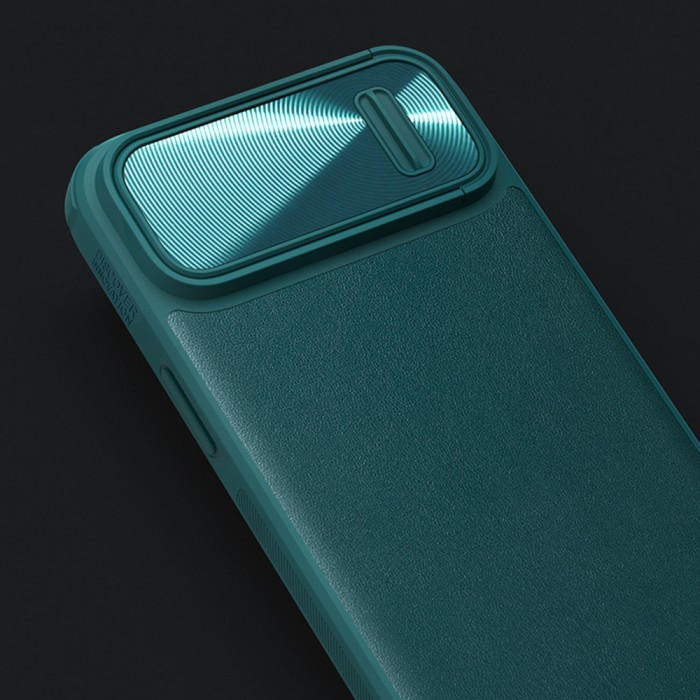 Nillkin CamShield Leather S Case iPhone 14 Plus case with camera cover blue