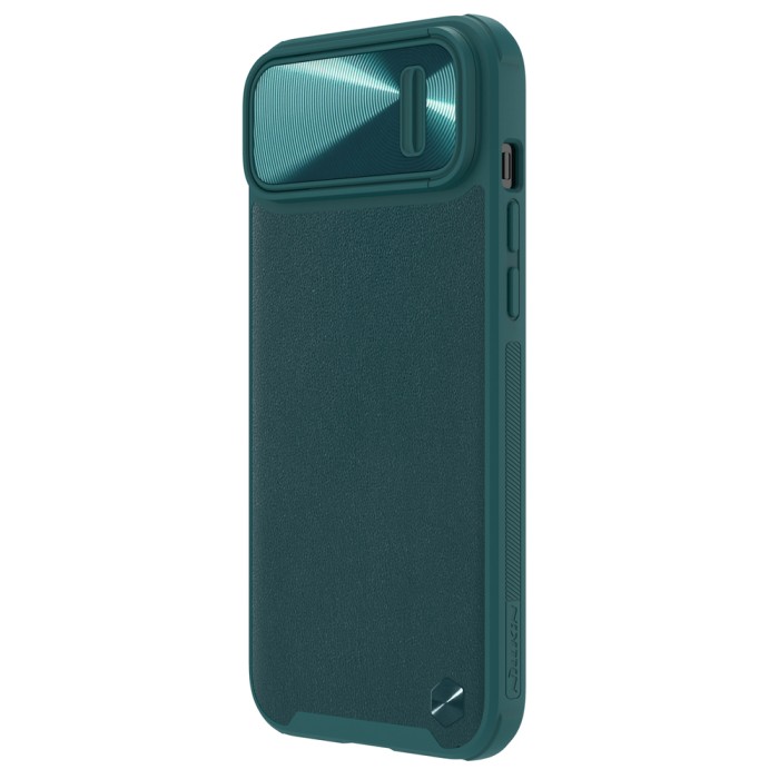 Nillkin CamShield Leather S Case iPhone 14 Plus case cover with camera cover green