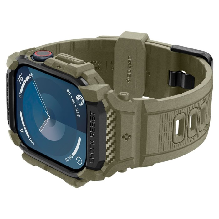 Spigen Rugged Armor ”Pro” Strap for Apple Watch 10 (46MM) - Green