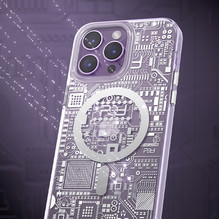 Kingxbar PQY Geek Series magnetic case for iPhone 14 Plus MagSafe silver