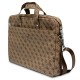 Guess Saffiano 4G Triangle Logo bag for a 16&amp;#39;&amp;#39; laptop - brown
