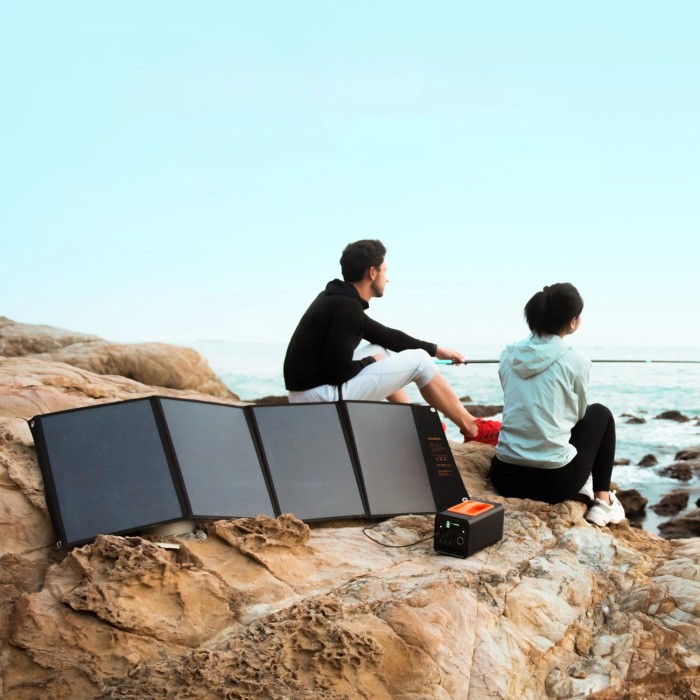 Choetech SC008-V2 solar charger foldable 120W 1x USB-C 1x USB-A - black