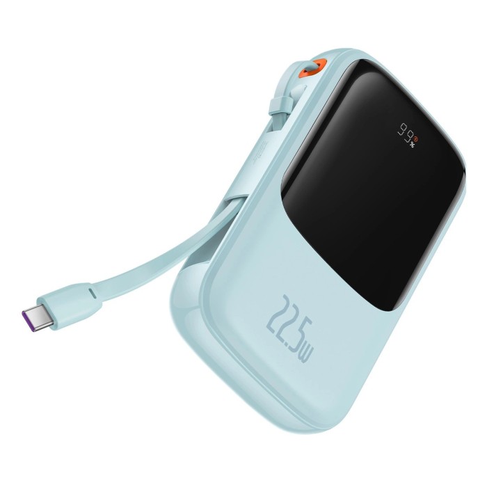 Baseus Qpow powerbank 10000mAh built-in USB Type-C cable 22.5W Quick Charge SCP AFC FCP blue (PPQD020103)