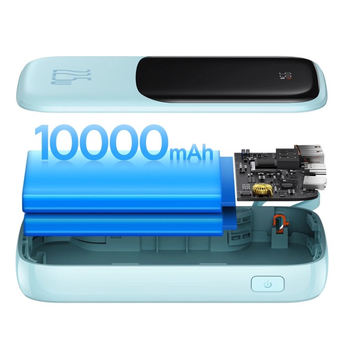 Baseus Qpow powerbank 10000mAh built-in USB Type-C cable 22.5W Quick Charge SCP AFC FCP blue (PPQD020103)