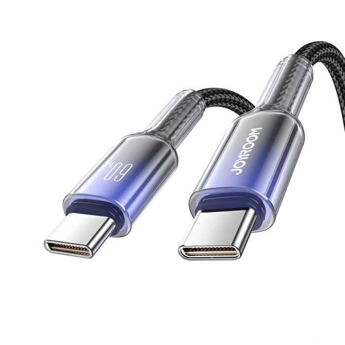 Joyroom S-A42 Crystal-Clear Series 60W USB-C - USB-C cable 1.2m - black