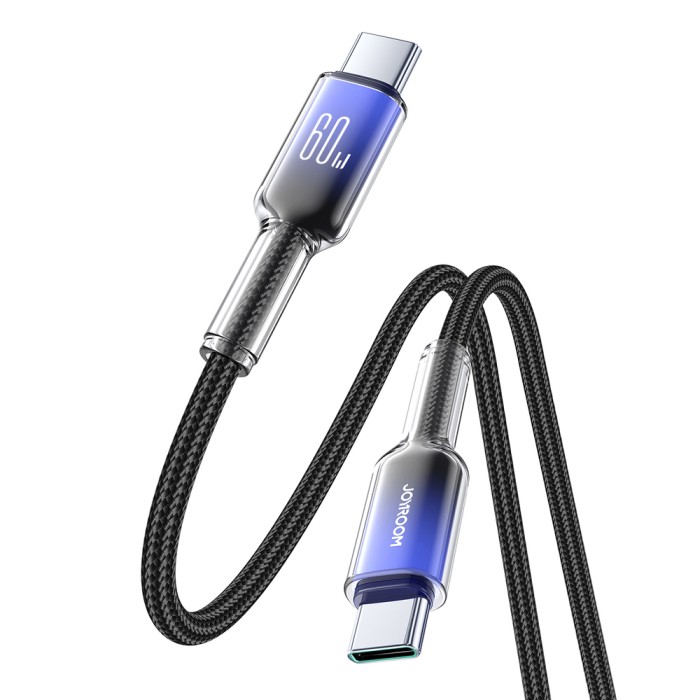 Joyroom S-A42 Crystal-Clear Series 60W USB-C - USB-C cable 1.2m - black