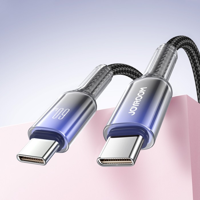 Joyroom S-A42 Crystal-Clear Series 60W USB-C - USB-C cable 1.2m - black