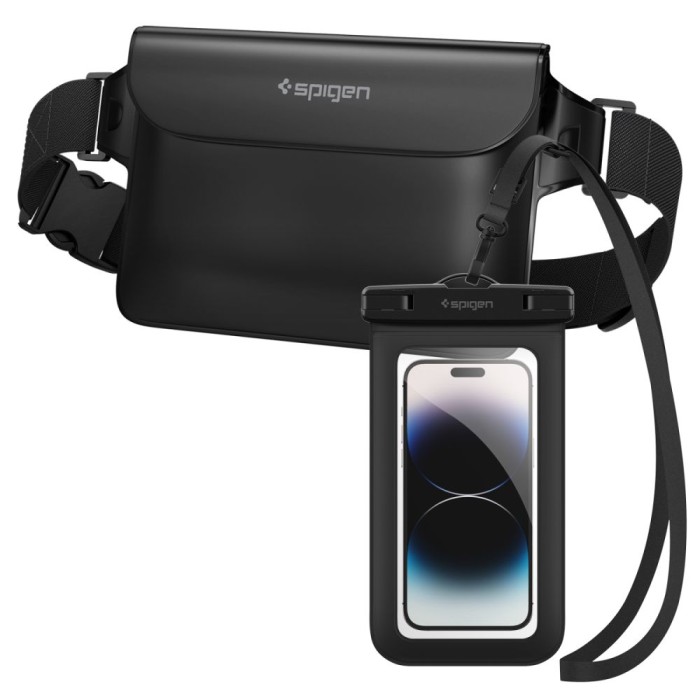 Spigen Aqua Shield A621 Waterproof Hip Bag + Floating Case - Black