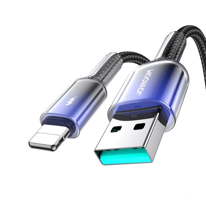 Joyroom S-A42 Crystal-Clear Series 3A USB-A - Lightning cable 1.2m - black