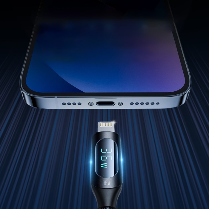 Wozinsky WUCLC1 Lightning - USB-C cable 36W 480Mb/s 1m - black