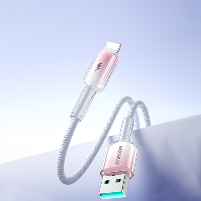 Joyroom S-A42 Crystal-Clear Series 3A USB-A - Lightning cable 1.2m - white