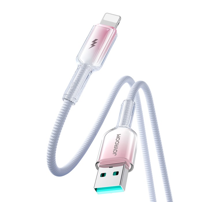 Joyroom S-A42 Crystal-Clear Series 3A USB-A - Lightning cable 1.2m - white