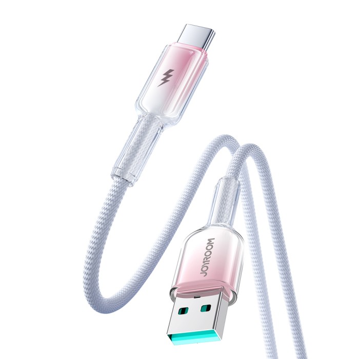 Joyroom S-A42 Crystal-Clear Series 3A USB-A - USB-C cable 1.2m - white