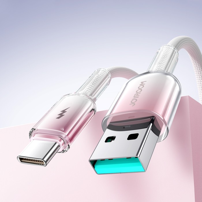 Joyroom S-A42 Crystal-Clear Series 3A USB-A - USB-C cable 1.2m - white