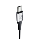 3mk AUX minijack 3.5 mm / USB-C cable - silver