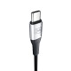 3mk AUX minijack 3.5 mm / USB-C cable - silver