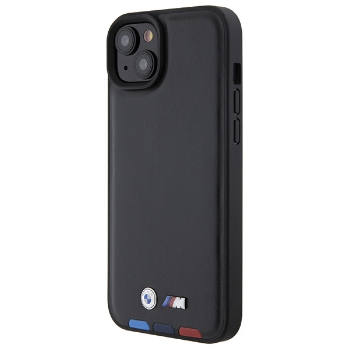 BMW BMHCP15M22PTDK iPhone 15 Plus 6.7" black/black Leather Stamp Tricolor
