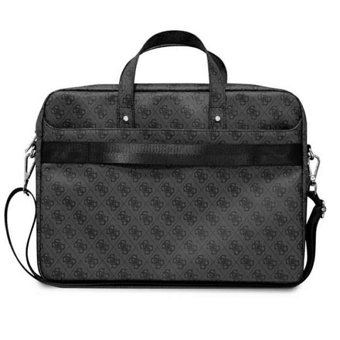 Guess Saffiano 4G Triangle Logo bag for a 16&amp;#39;&amp;#39; laptop - black