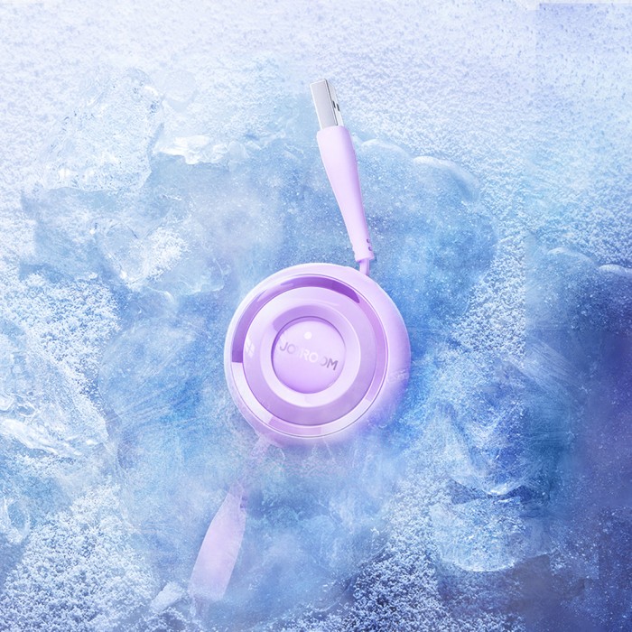 Joyroom Colorful Series S-A40 Cable Retractable 3in1 USB-A - USB-C / Lightning / Micro USB 1m - Purple