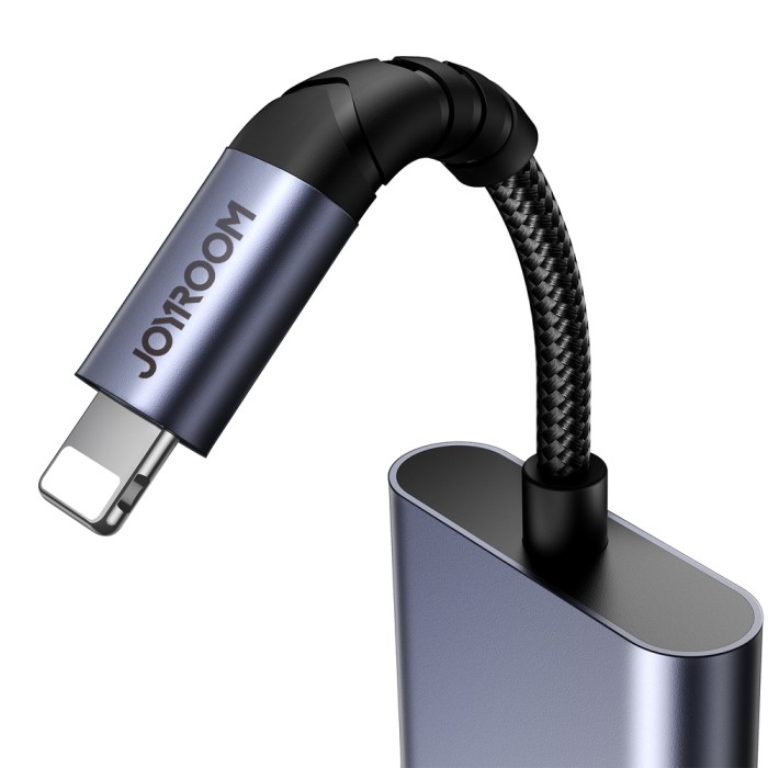Joyroom SY-L01 Lightning to Lightning / 3.5 mm mini jack DAC adapter 2in1 - black