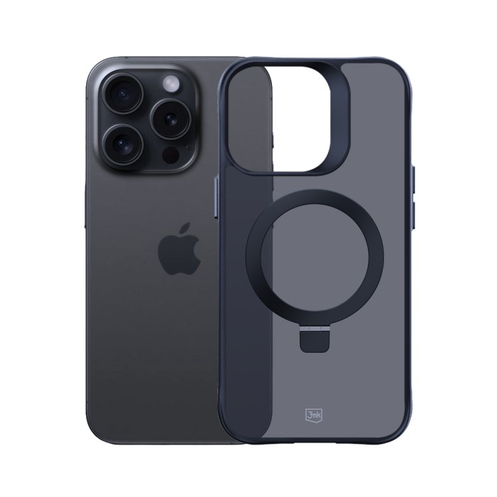 3mk Smoke Case Mag&amp;amp;Stand for Apple iPhone 16 pro max - black