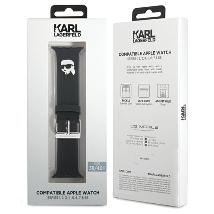 Karl Lagerfeld 3D Rubber Karl Head strap for Apple Watch 38/40/41mm - black