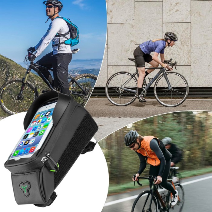 Rockbros 029-1BK bicycle bag for frame with phone cover - black