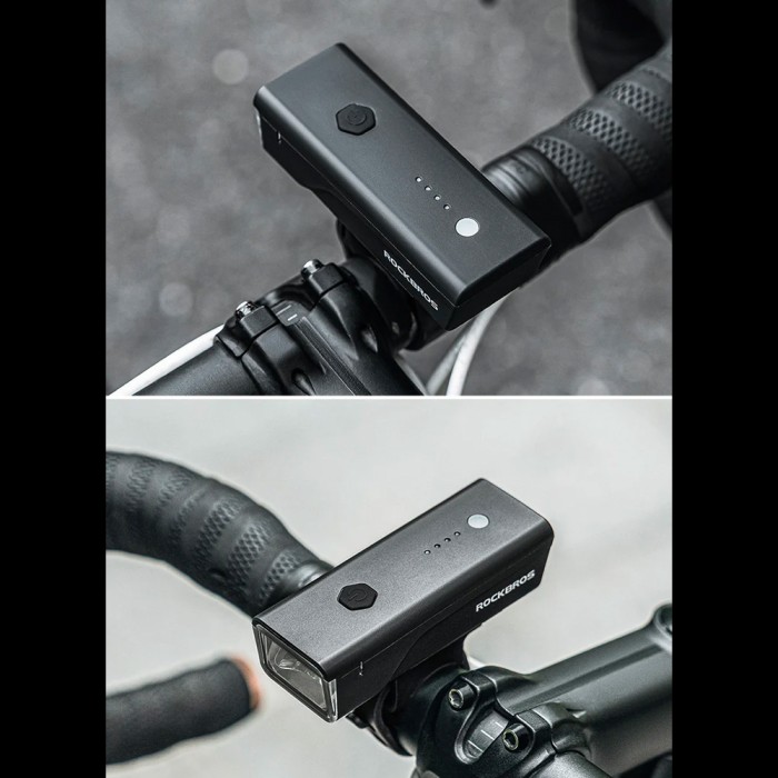 Rockbros 24510003001 Front Bike Light 260 lm + USB-C - USB-A Cable - Black