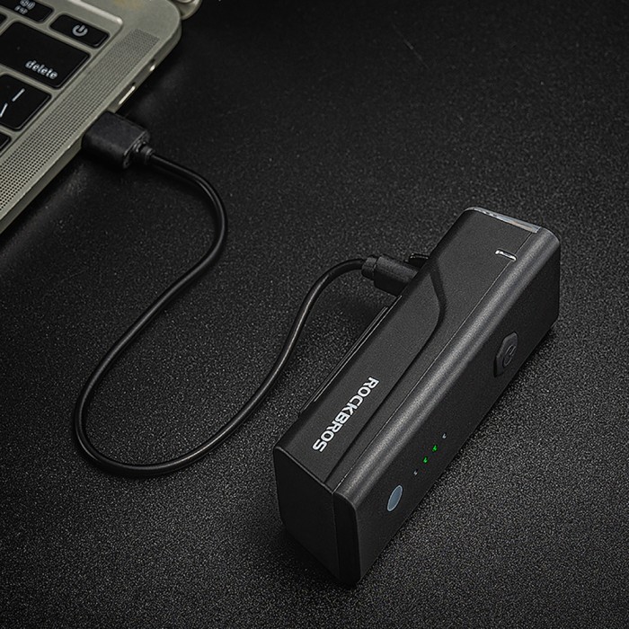Rockbros 24510003001 Front Bike Light 260 lm + USB-C - USB-A Cable - Black
